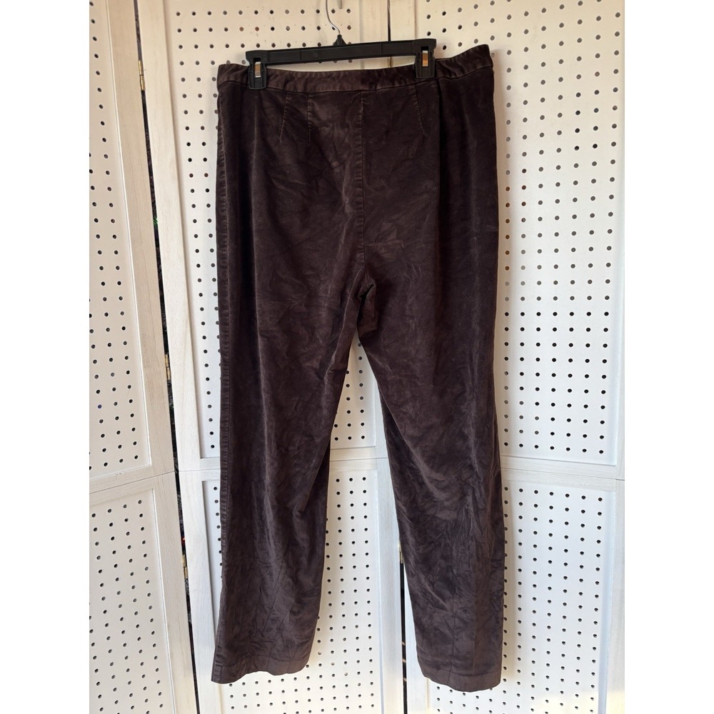 Talbots Stretch Velour Velvet Brown Pants Trousers Women's 14 Brown - Picture 5 of 5